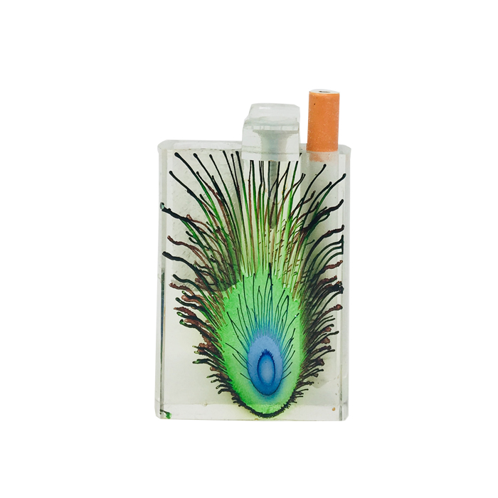 Small Peacock Feather Acrylic Dugout Small Peacock Feather Acrylic Dugout