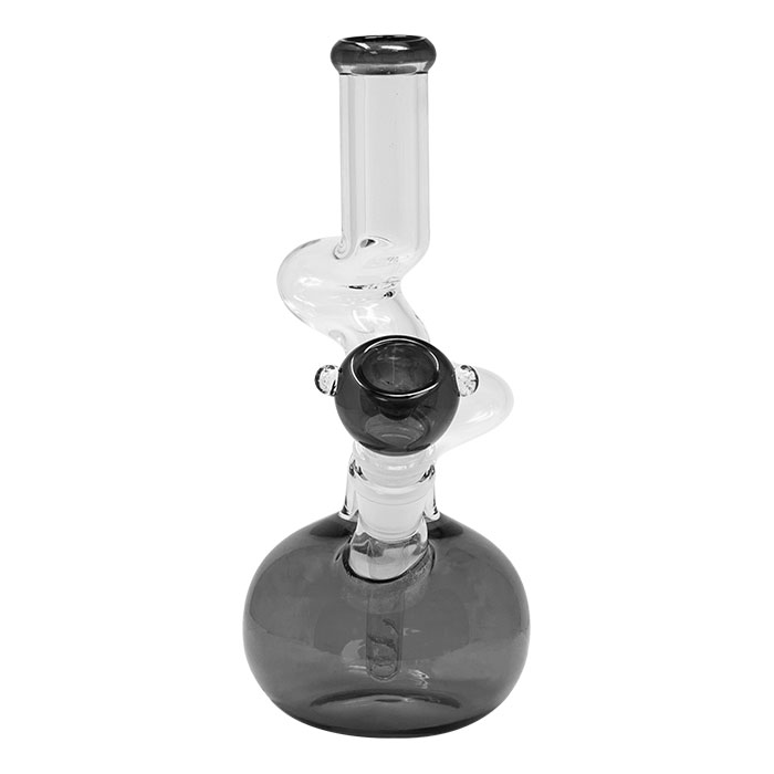 Twisted Black Glass 10 Inches Zong with Bowl