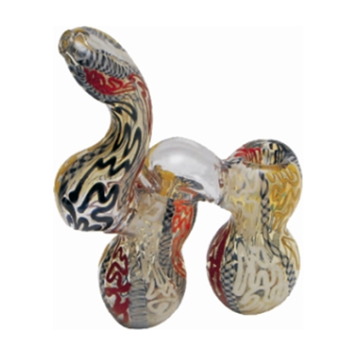 Multi Color Insideout Double Smoke Chamber Glass Bubbler 5 Inches Multi Color Insideout Double Smoke Chamber Glass Bubbler 5 Inches