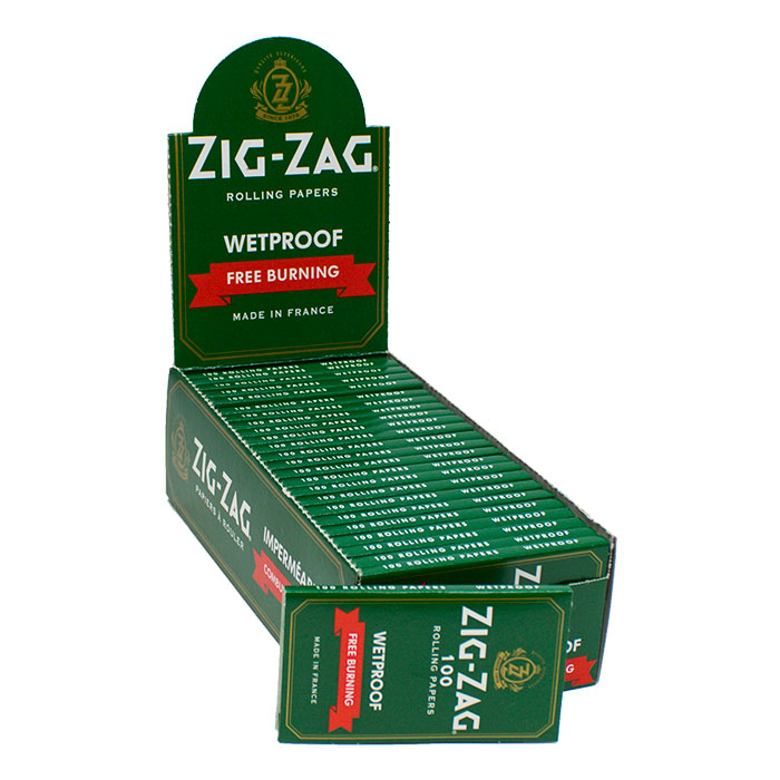 Zig Zag Green Wetproof Free Burning Rolling Paper 1 1/2 Ct 25