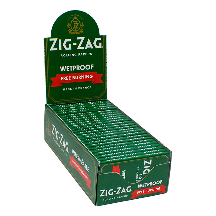 Zig Zag Green Wetproof Free Burning Rolling Paper 1 1/2 Ct 25