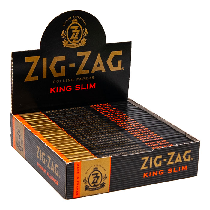 Zig Zag King Slim Black Rolling Papers Ct 25