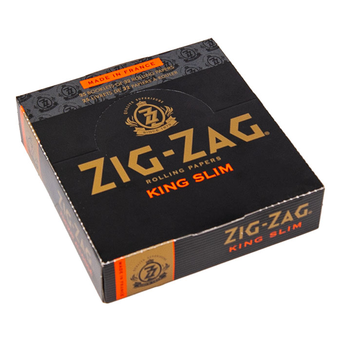 Zig Zag King Slim Black Rolling Papers Ct 25