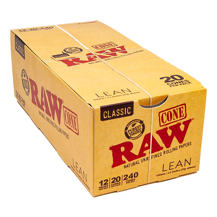 Raw Classic Lean Cone Display Of 12
