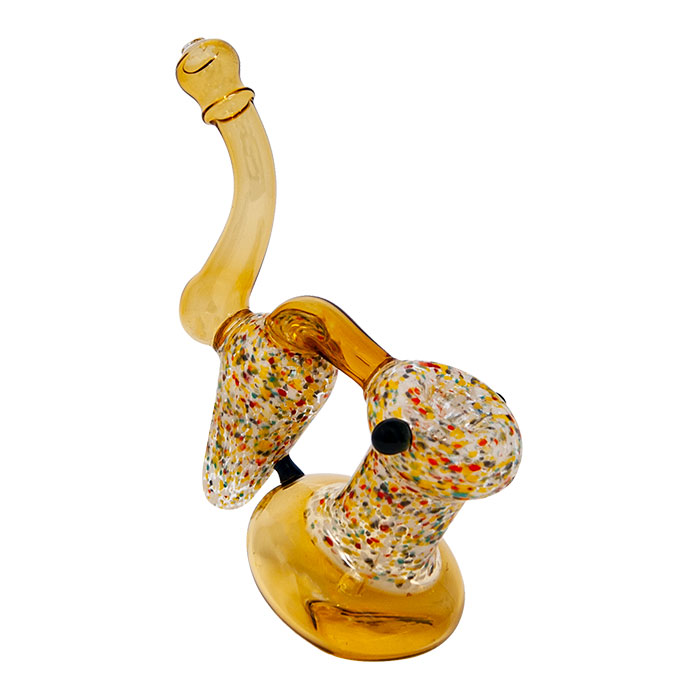 Amber Double Chamber Glass Bubbler