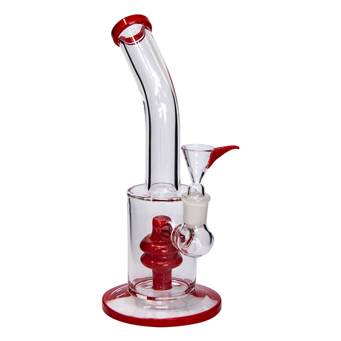 Red Double Tyre Percolator Bong 8 Inches