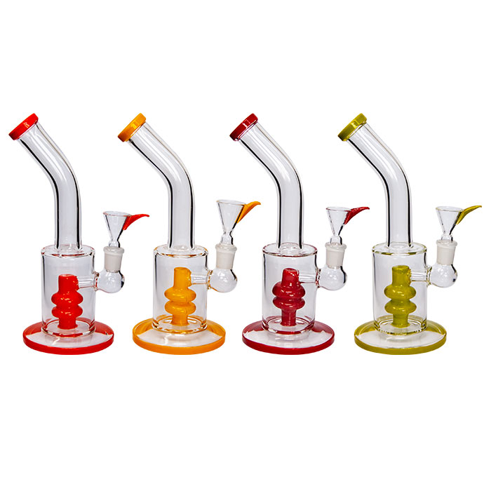 Red Double Tyre Percolator Bong 8 Inches