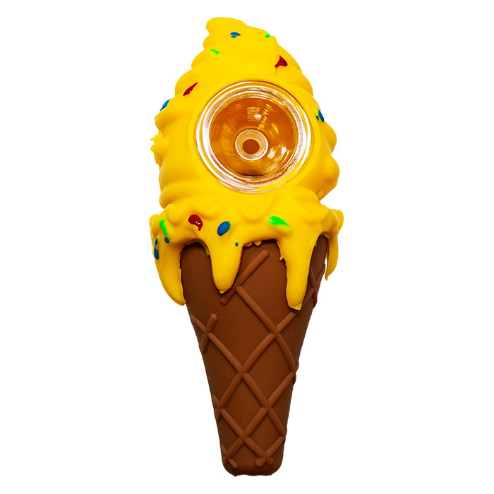 Ice-cream Silicone Yellow Hand Pipe
