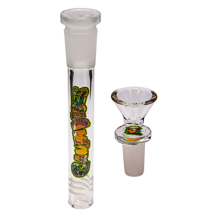 Ganjavibes Double Tree Percolator Amber Glass Bong 14 Inches