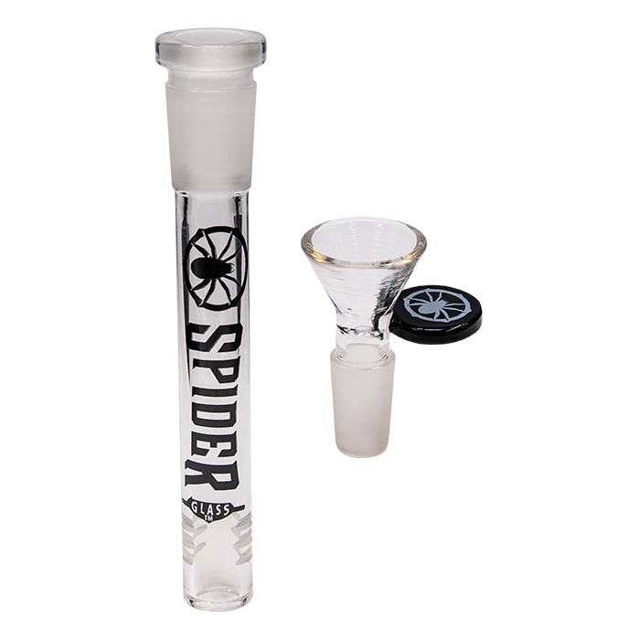 Spider Glass Web Design Black Bong 18 Inches