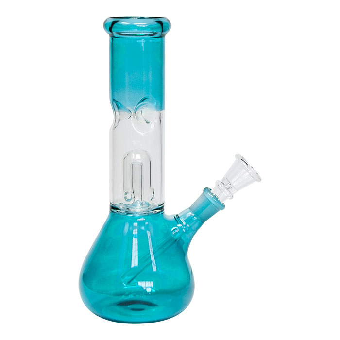 Sky Blue Bell Percolator Glass Bong 8 Inches