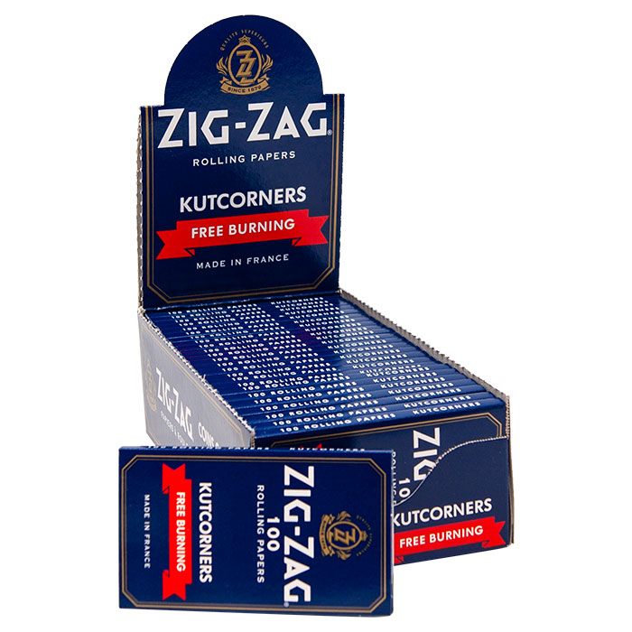 Zig Zag Blue Kutcorners Free Burning Single Wide Rolling Paper 1 1/2 Ct 25