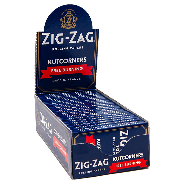 Zig Zag Blue Kutcorners Free Burning Single Wide Rolling Paper 1 1/2 Ct 25