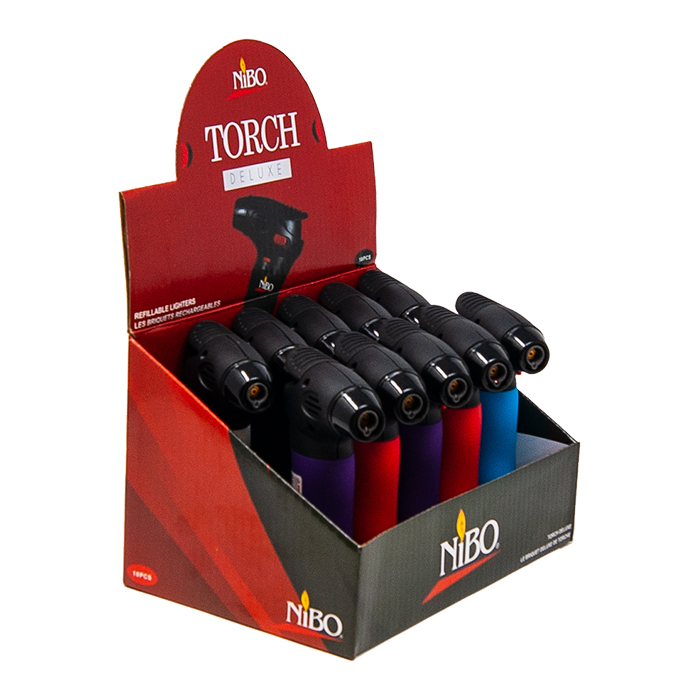 NIBO Torch Deluxe Lighters -Display Of 10