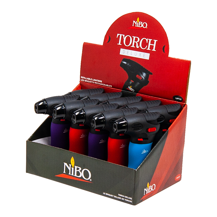 NIBO Torch Deluxe Lighters -Display Of 10