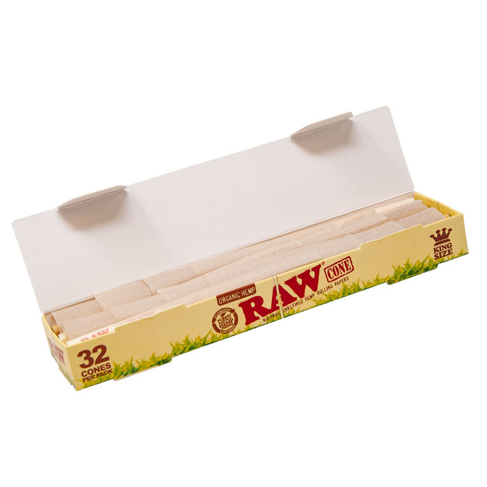 Raw Organic Natural Unrefined Pre Rolled Cones KingSize pack 32