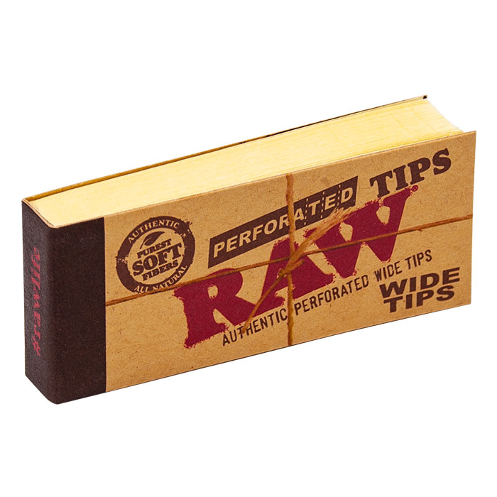 RAW PERFORATED WIDE TIPS 50 PER BOX
