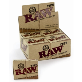 RAW NATURAL PRE ROLLED TIPS 20 PER BOX