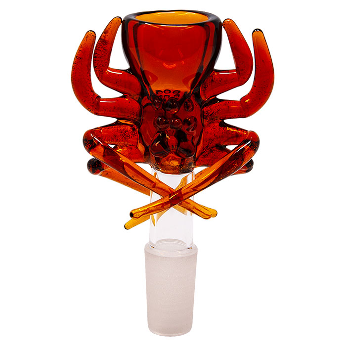 Amber Tarantula Glass Bowl With 14mm Joint