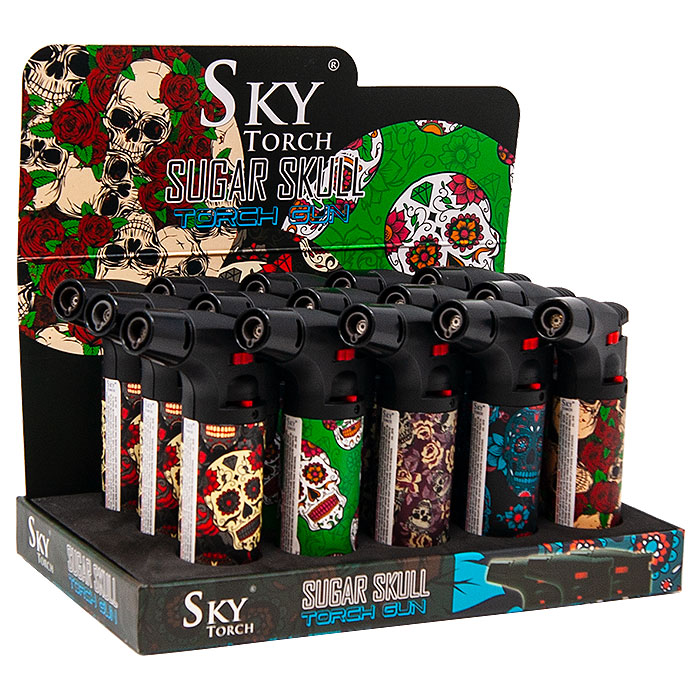 Sugar Skull Sky Torch Gun Display of 15