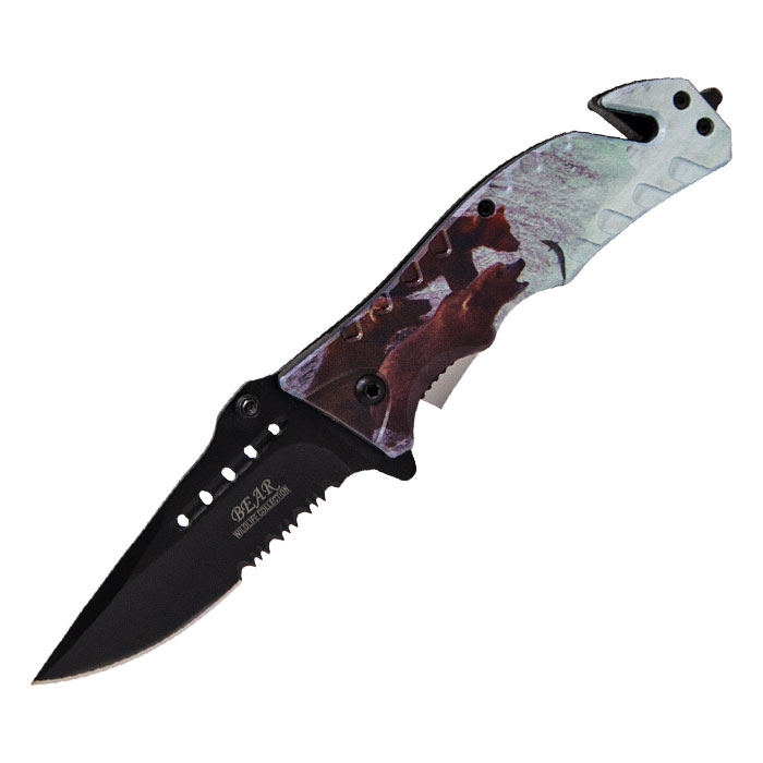 Snake Eye Bear Wildlife Collection Tactical Outdoor Rescue Knife