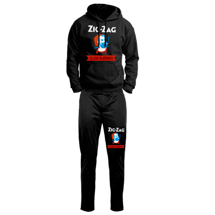 ZIG ZAG SLOWBURNING Black Medium Unisex Sweat Suits