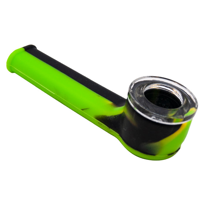 Black Silicone Pipe With Glass Bowl