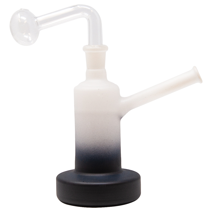 Black Flat Base Frosty Oil Bong 6 Inches