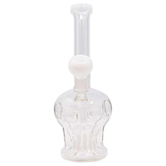 White Skull Face 8 Inches Glass Bong