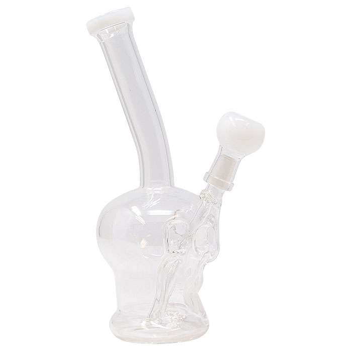 White Skull Face 8 Inches Glass Bong