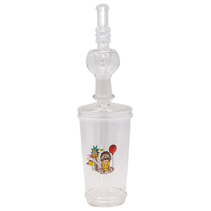 Scared Rick And Morty Glass Bong 9 Inches