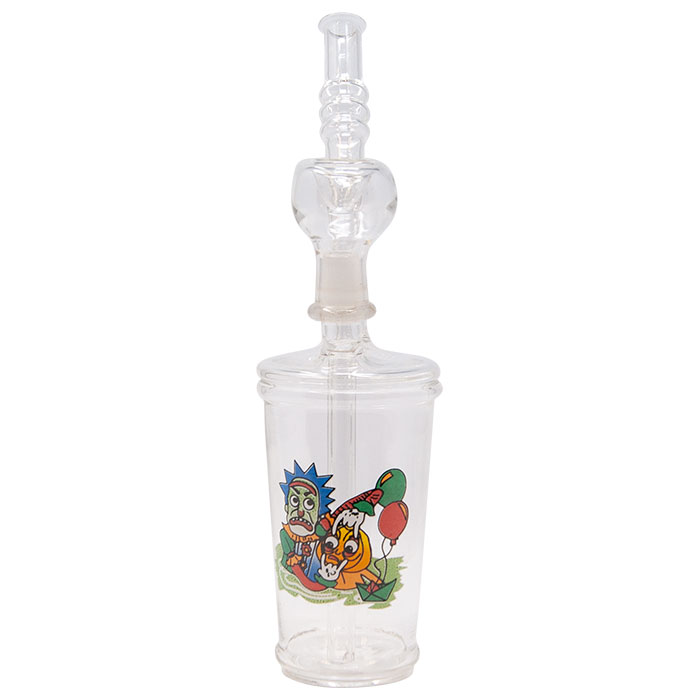 Rick and Morty Eyes Wide Open Glass Bong 9 Inches