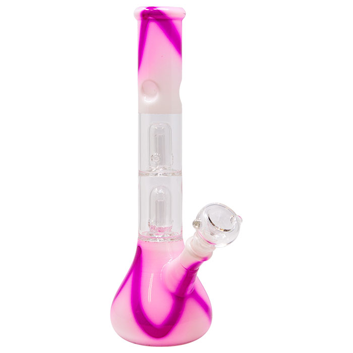 Pink Tie And Die Glass Bong With Ice Catcher 12 Inches