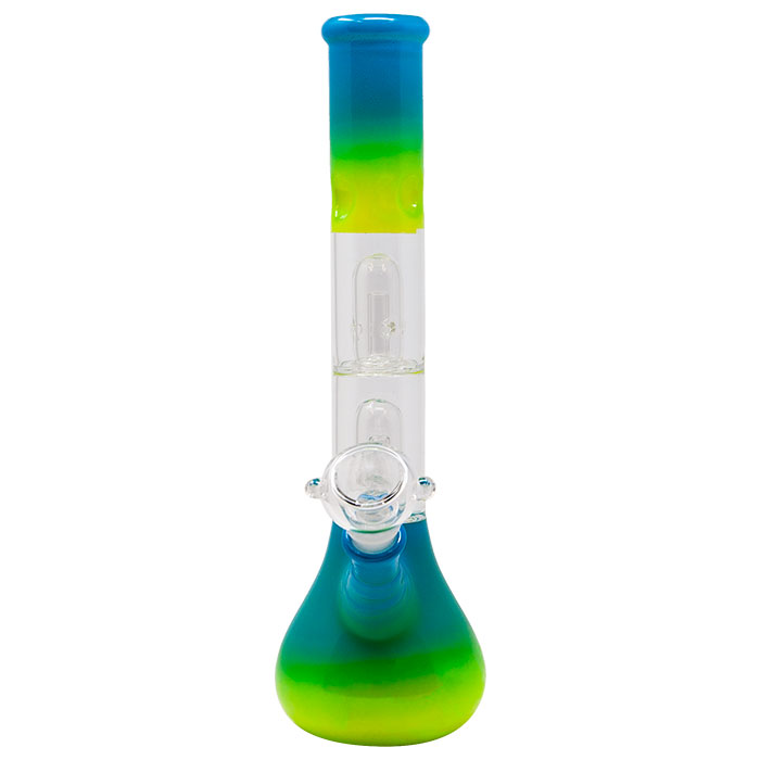 Twin Colored Glass Bong 12 Inches
