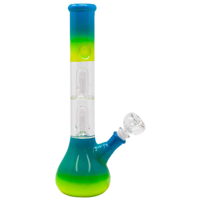 Twin Colored Glass Bong 12 Inches