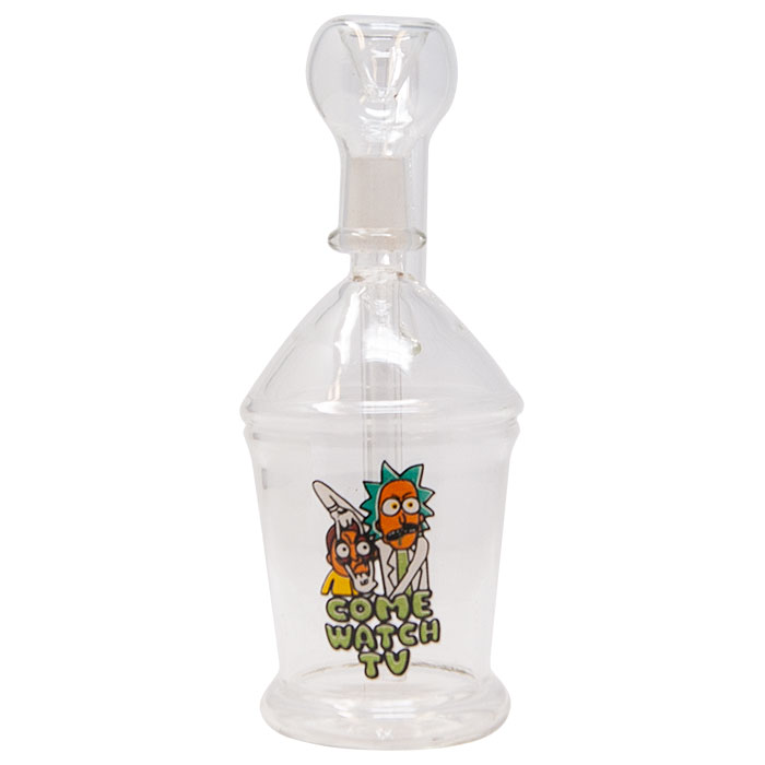 RM Come Watch TV Mini Glass Bong 7 Inches