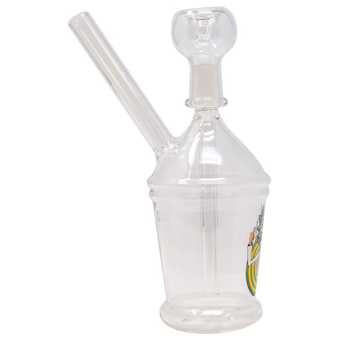 Rick One Finger Salute Mini Glass Bong 7 Inches