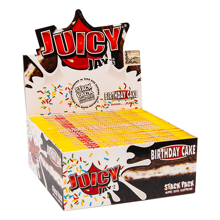 Juicy Jay Rolling Paper Birthday Cake Stack King Size Ct 24