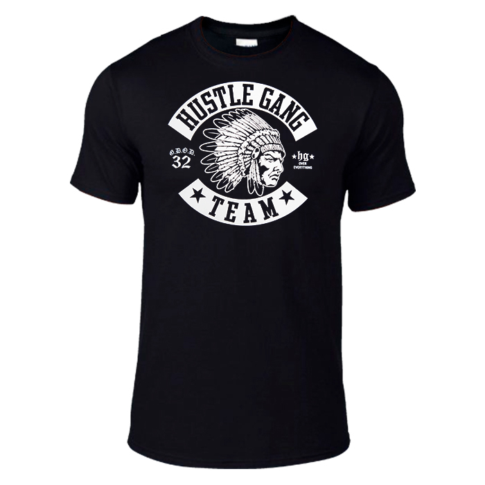 Hustle Gang Team Black Cotton T-shirt