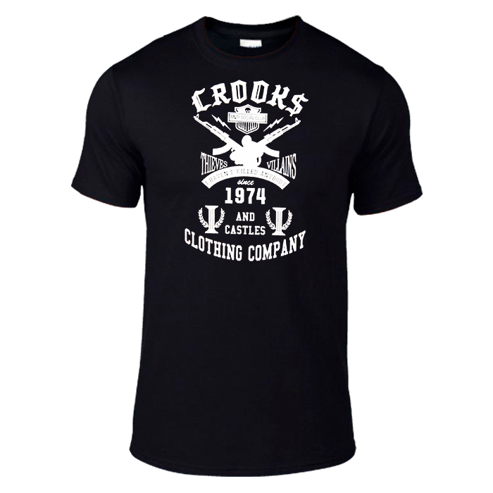 Crooks And Castle Thieves Vallains Black Cotton T-shirt