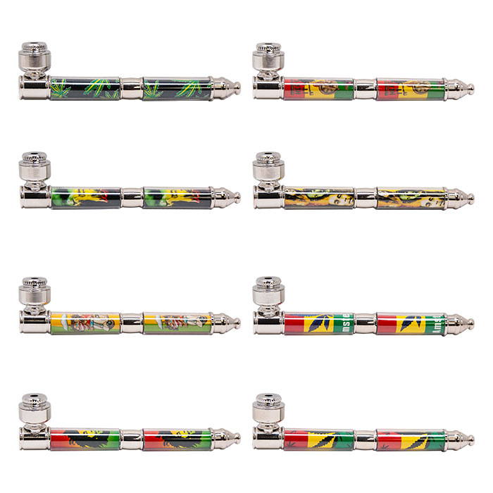 Assorted Rasta Man Dope 5 Inches Metal Pipe