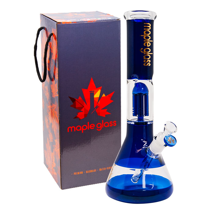 Blue Maple Glass Tree Percolator Bong 14 Inches