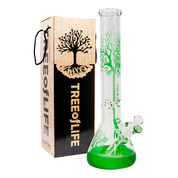 Green Tree Of Life Cannatonik 16 Inches Bong.