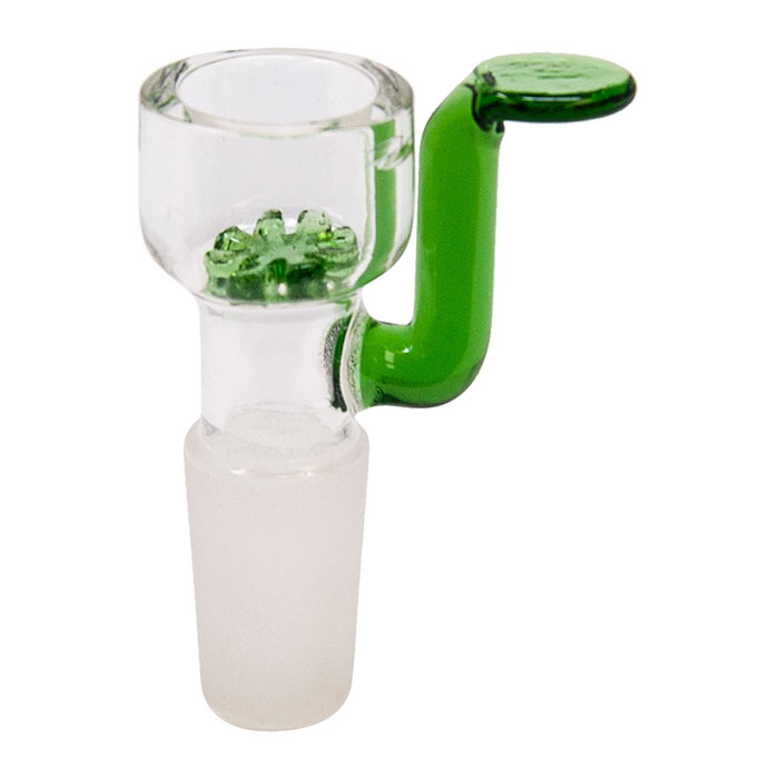 Green In built Screen Glass Bowl With Angled Handle 14MM
