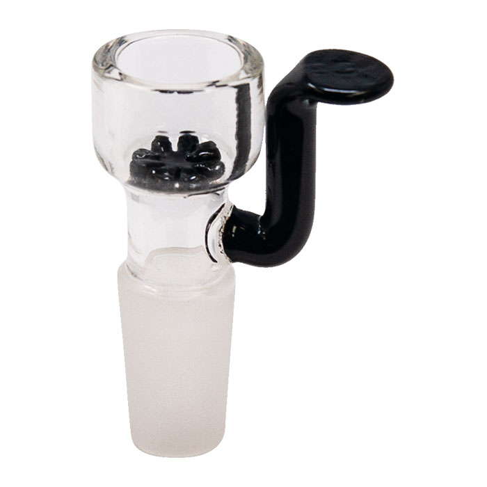 Black In built Screen Glass Bowl With Angled Handle 14MM