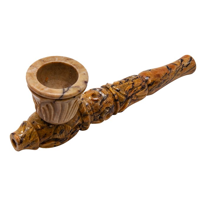 Carved Natural Stone Pipes 4.5 Inches Carved Natural Stone Pipes 4.5 Inches