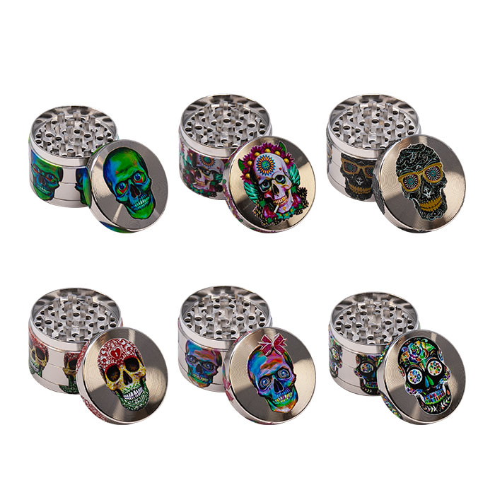 Skull 4 Stage Grinder Display Of 12