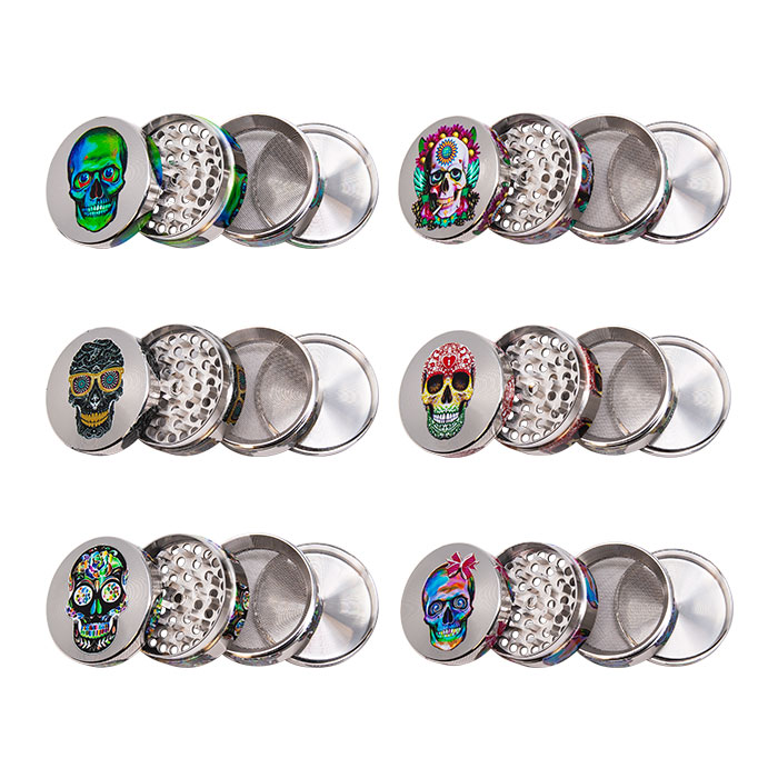 Skull 4 Stage Grinder Display Of 12