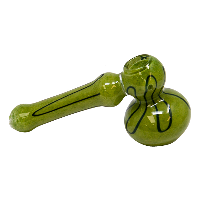 Olive Green Hammer Bubbler 6 Inches