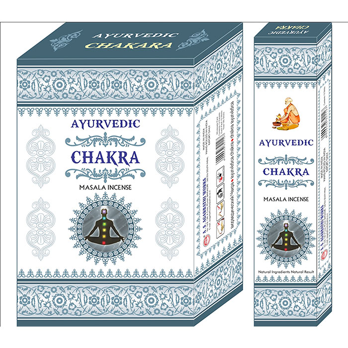 Ayurvedic Chakra Incense Display of 12